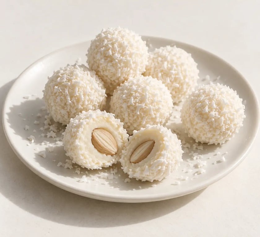 Recettes raffaello maison à la noix de coco avec cœur d’amande
