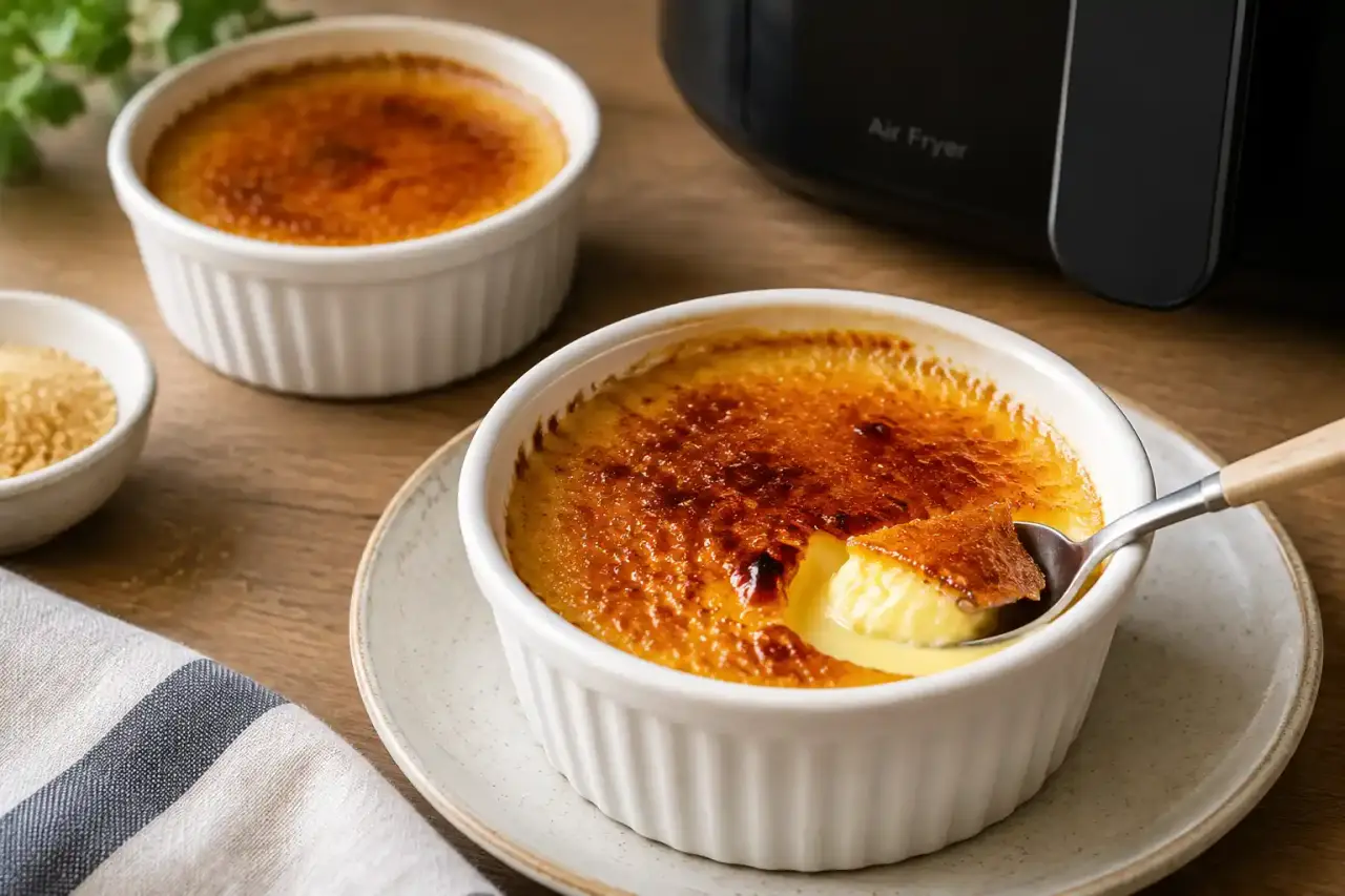 Crème brûlée à l’air fryer : la cuisson sans bain-marie qui garde le centre fondant