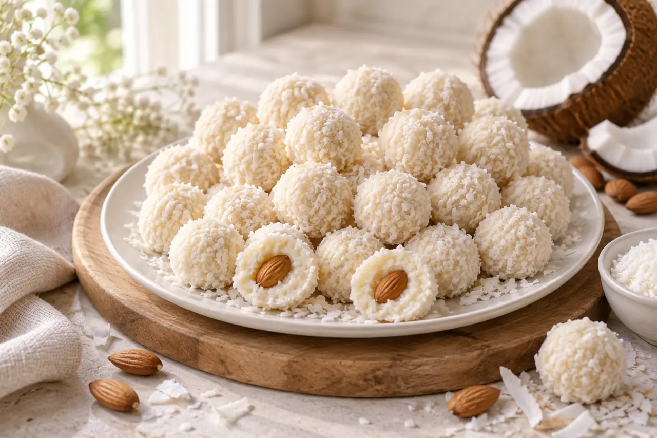 Raffaello maison : 25 bouchées coco sans cuisson, prêtes en 35 minutes