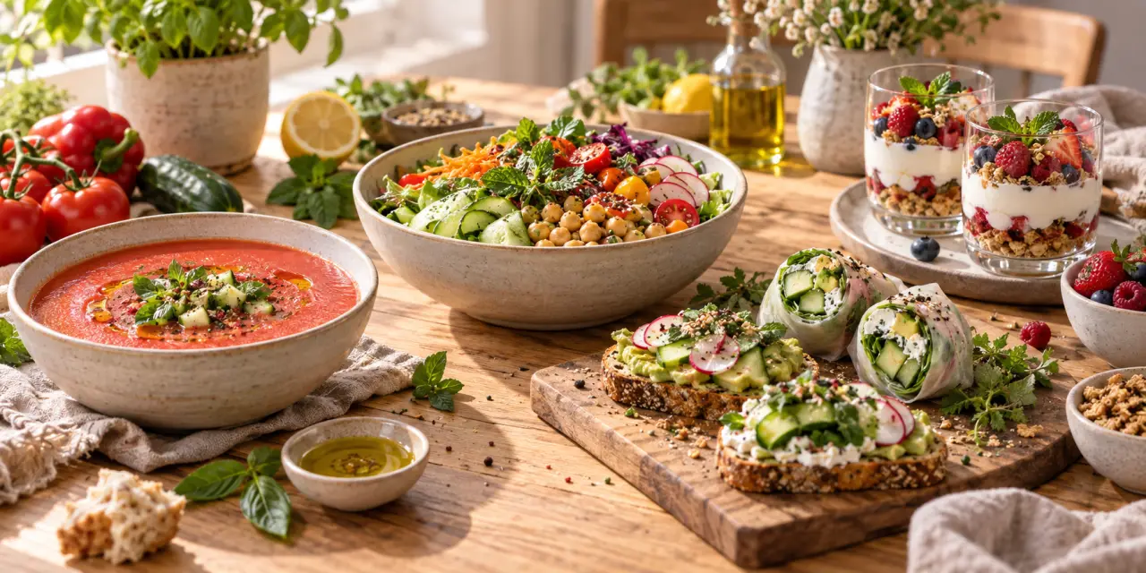 Plats sans cuisson : quatre familles de recettes pour composer un menu complet sans allumer le four