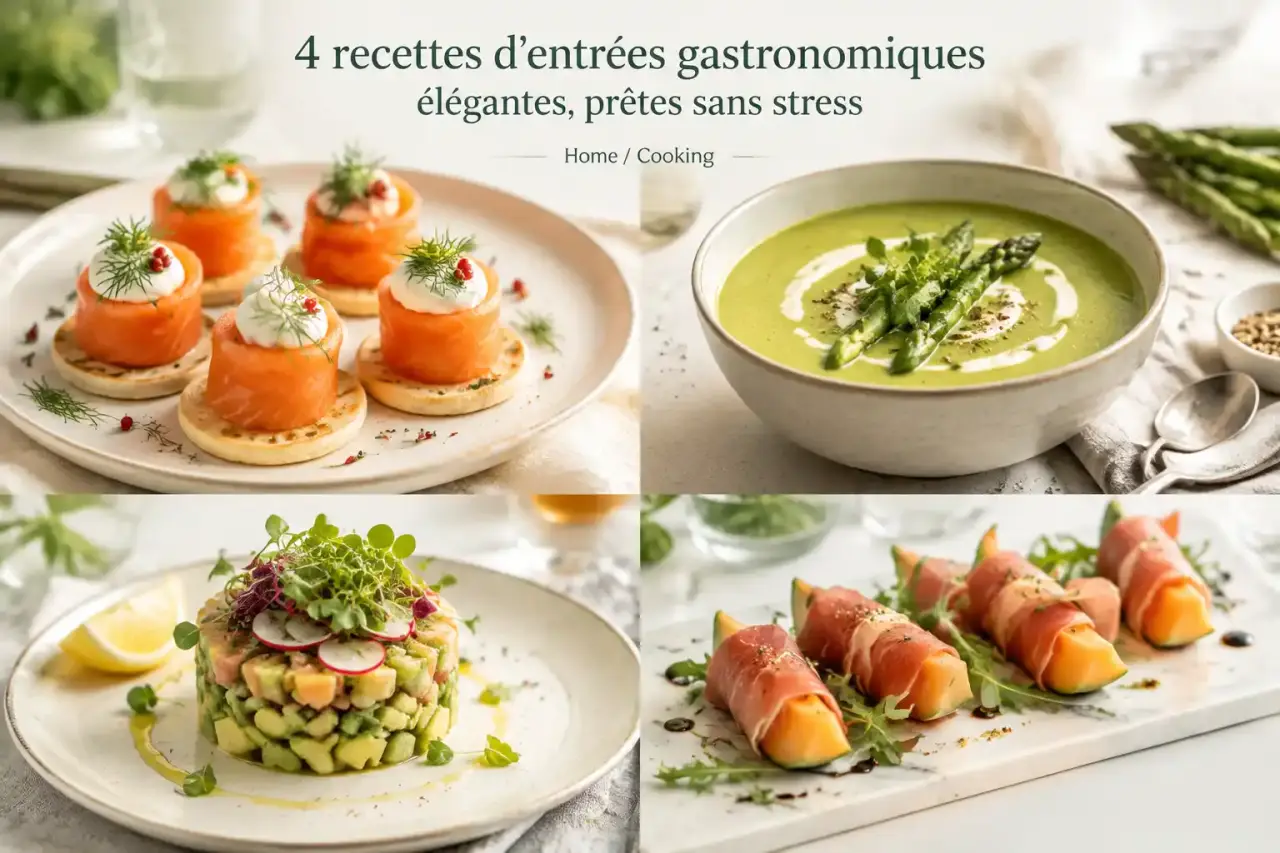 4 recettes d’entrées gastronomiques élégantes, prêtes sans stress
