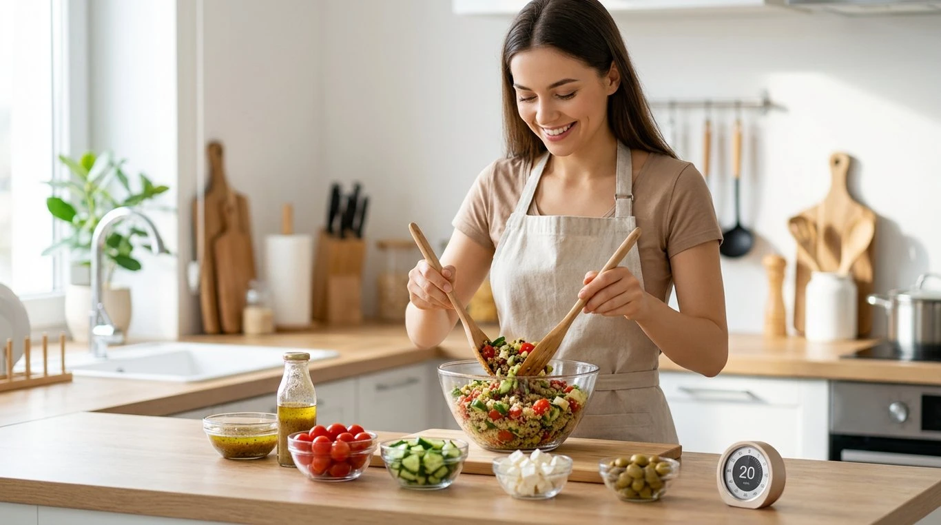 Bol végétarien coloré avec quinoa et avocat