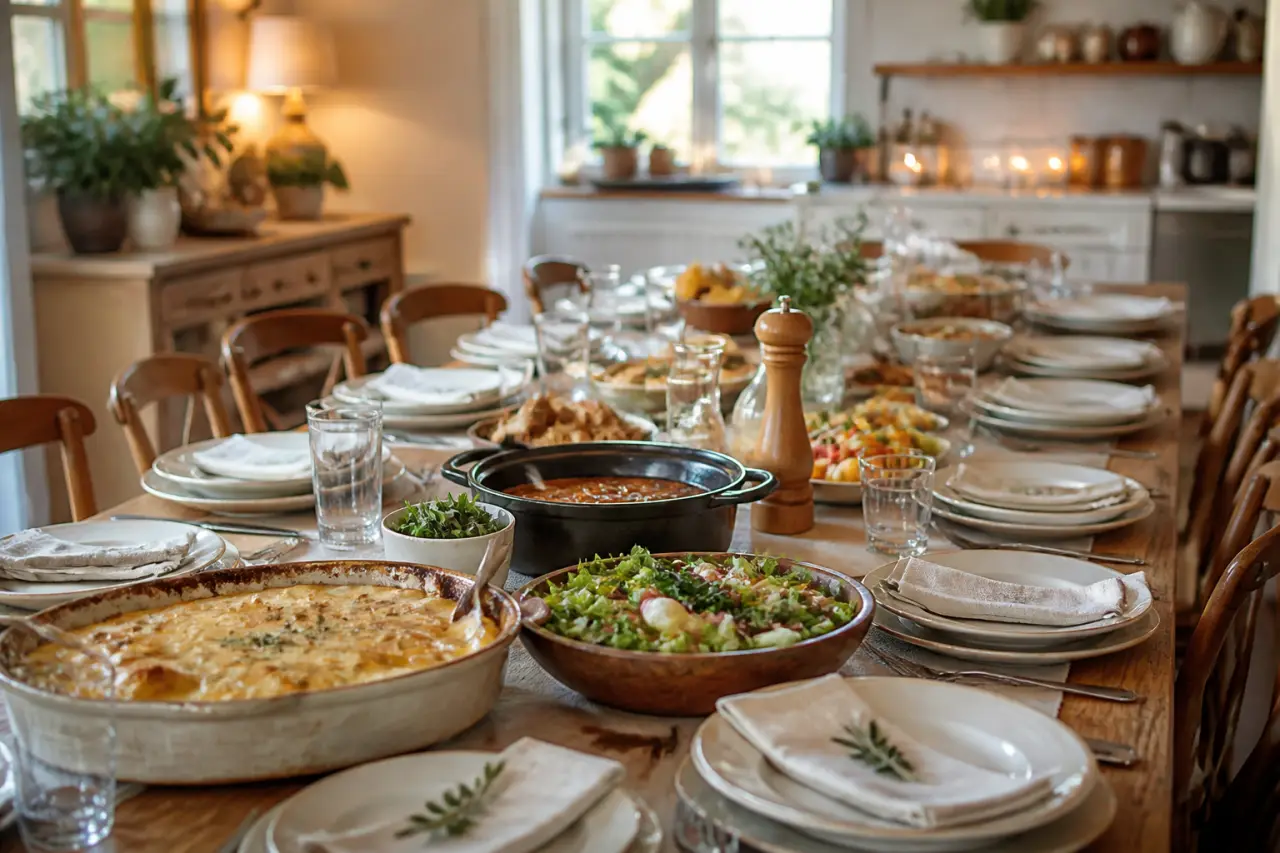 Repas pour 20 personnes : plats uniques, quantités justes et timing sans stress