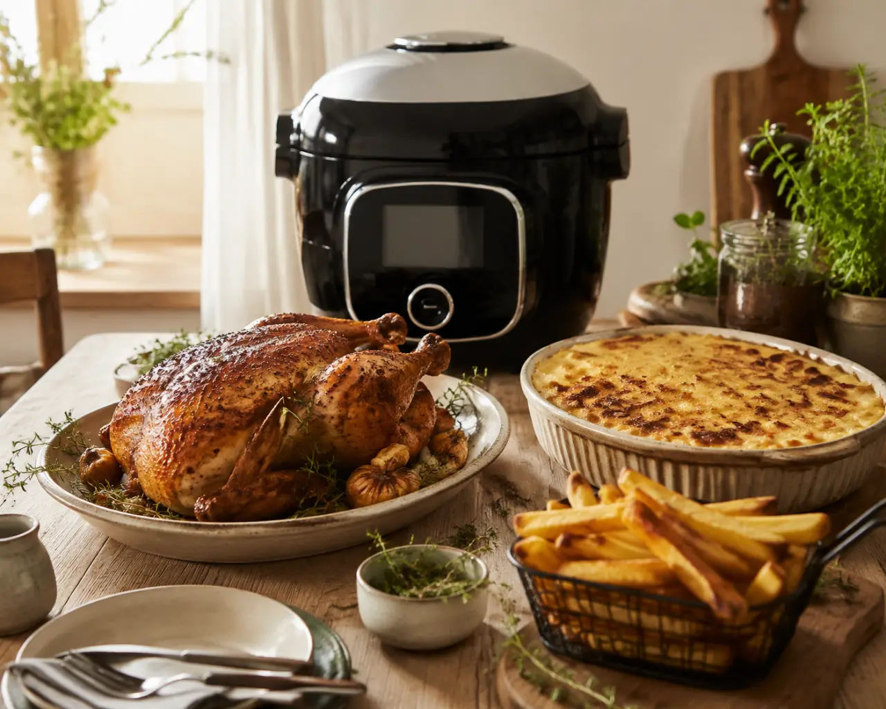 Recettes Extra Crisp au Cookeo : poulet rôti, gratins et frites maison croustillantes
