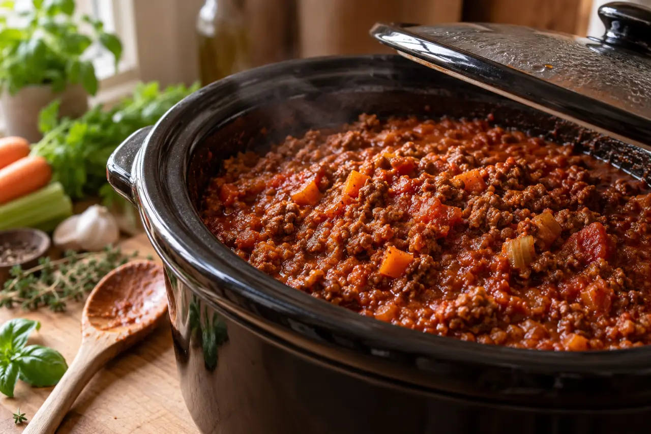 Une bolognaise à la Crock-Pot : 8 heures de cuisson pour une sauce épaisse et fondante