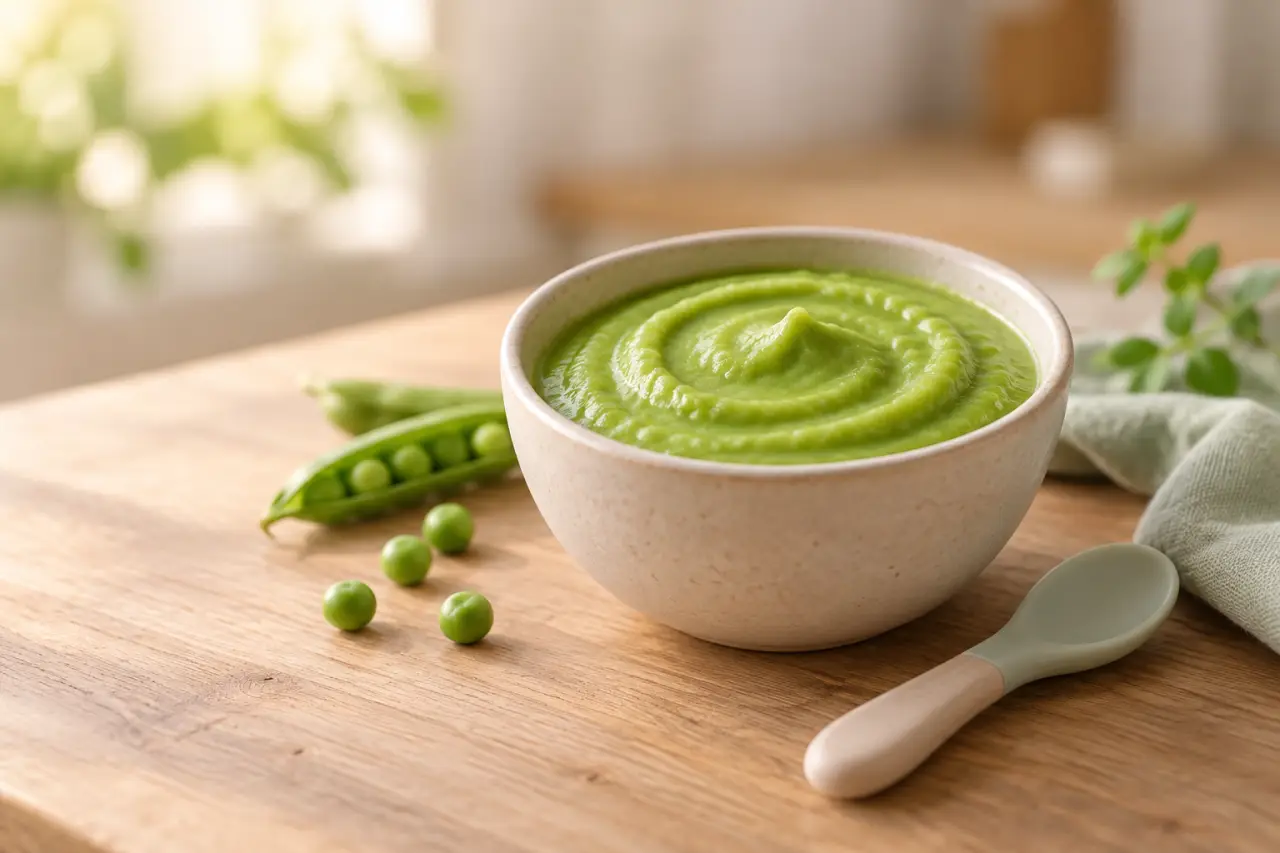 Purée de petits pois pour bébé : une texture lisse dès les premières cuillères