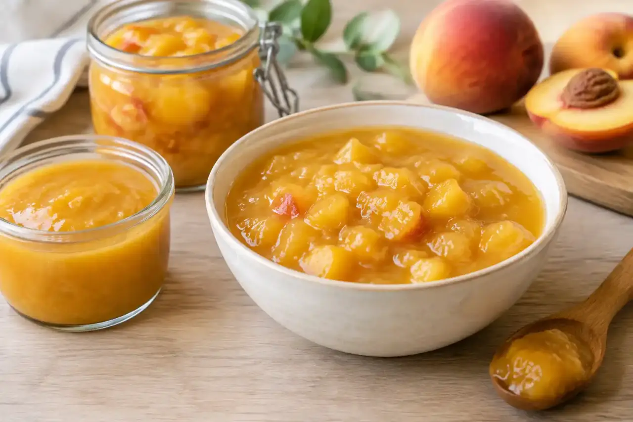 Compote de pêches facile et rapide : 15 minutes de cuisson, lisse ou avec morceaux